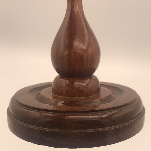 Vintage Pair of Turned Wood Candlesticks - Picture 6 of 9